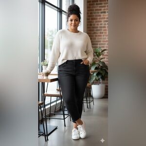 SIZE 18 Time And Tru Hi Rise Women’s Black Denim Wide Leg Jeans